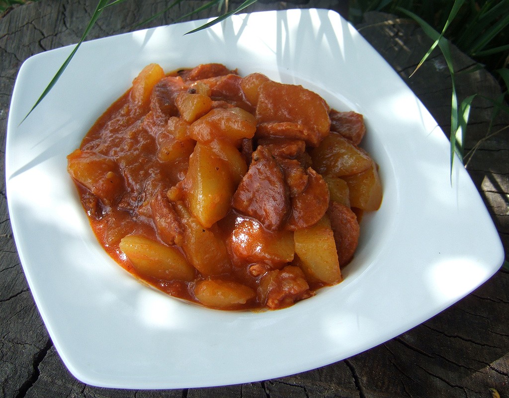 Hungarian potato and sausage stew