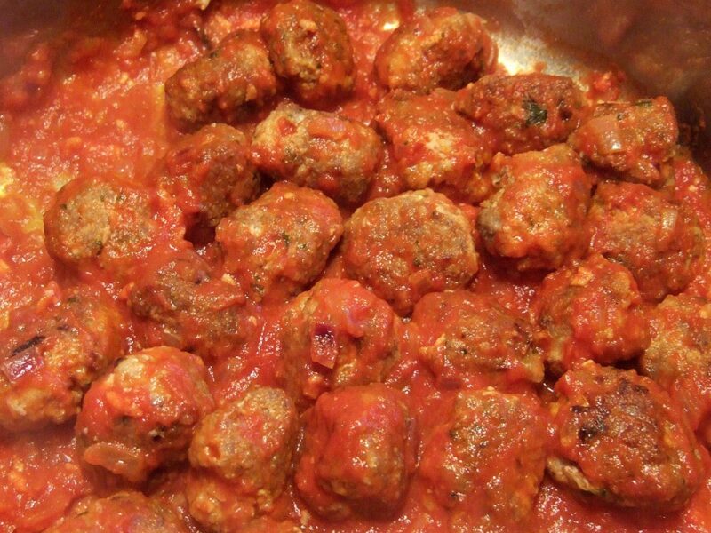 Lamb meatballs in tomato sauce