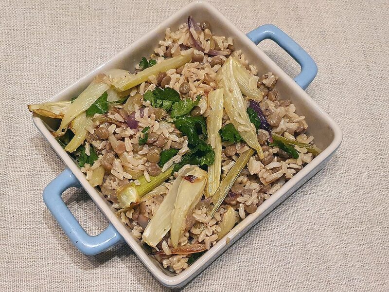 Lentil,fennel and rice salad