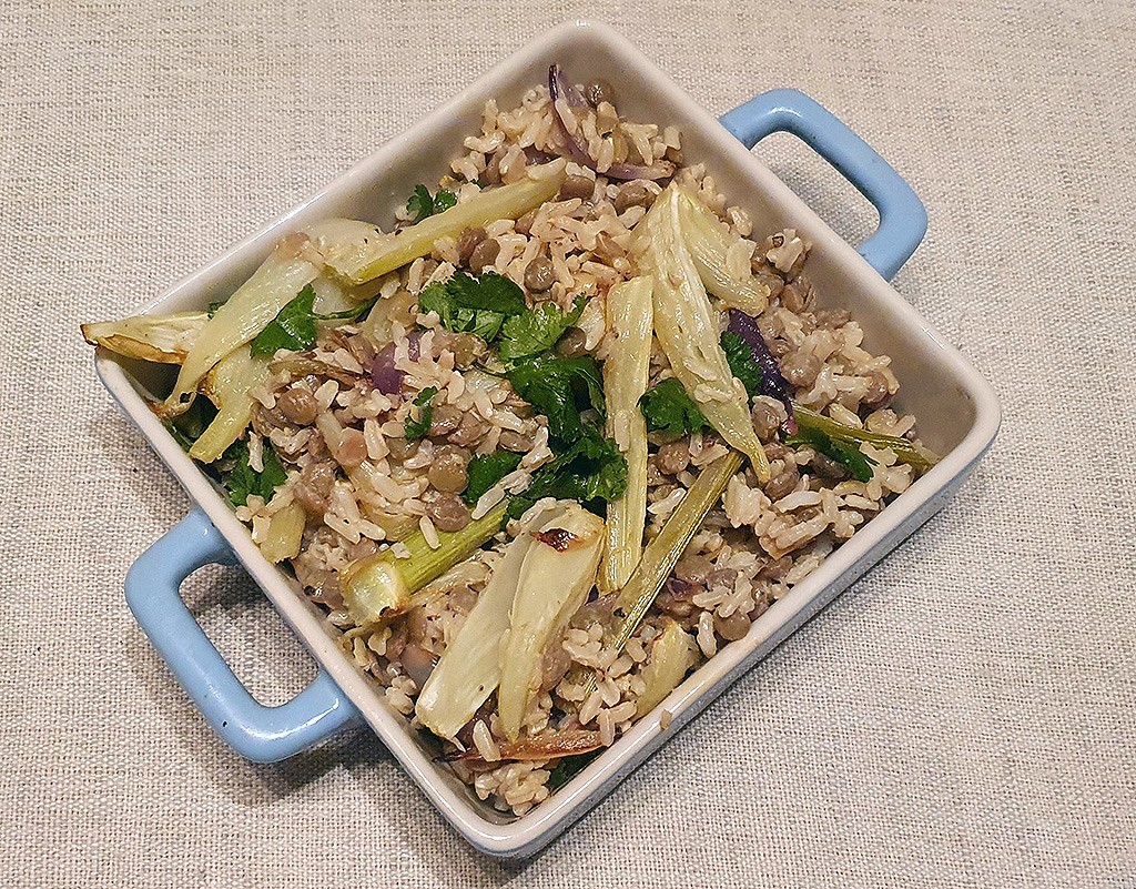 Lentil,fennel and rice salad