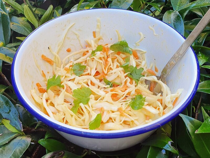 Simple vegan coleslaw