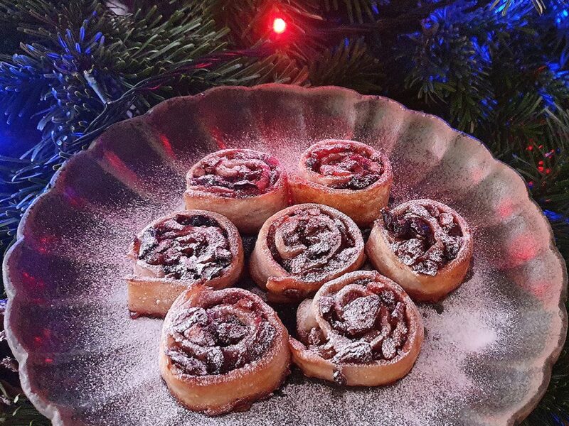 Gluten-free, vegan mincemeat pinwheels