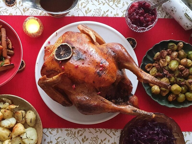 Roasted  turkey with pomegranate