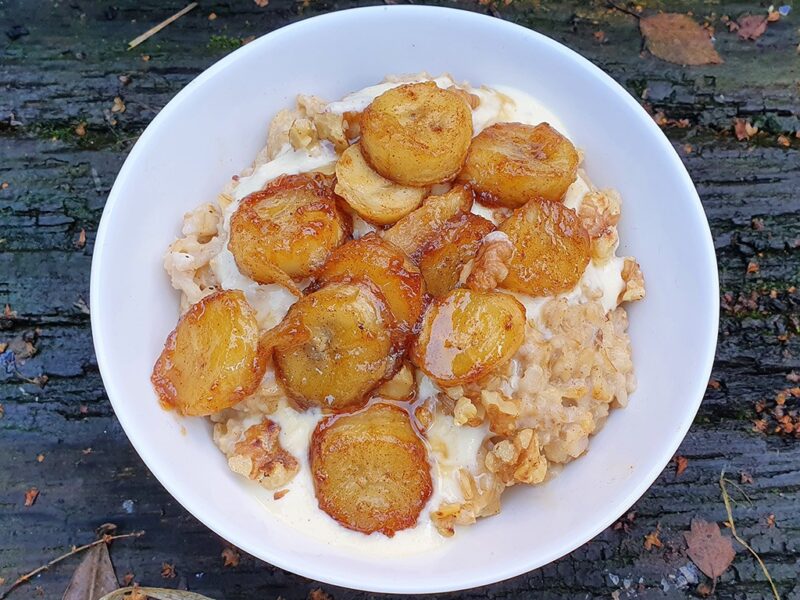 Caramelised banana porridge