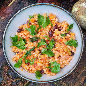 Rice with chipotle sweet potato and black beans