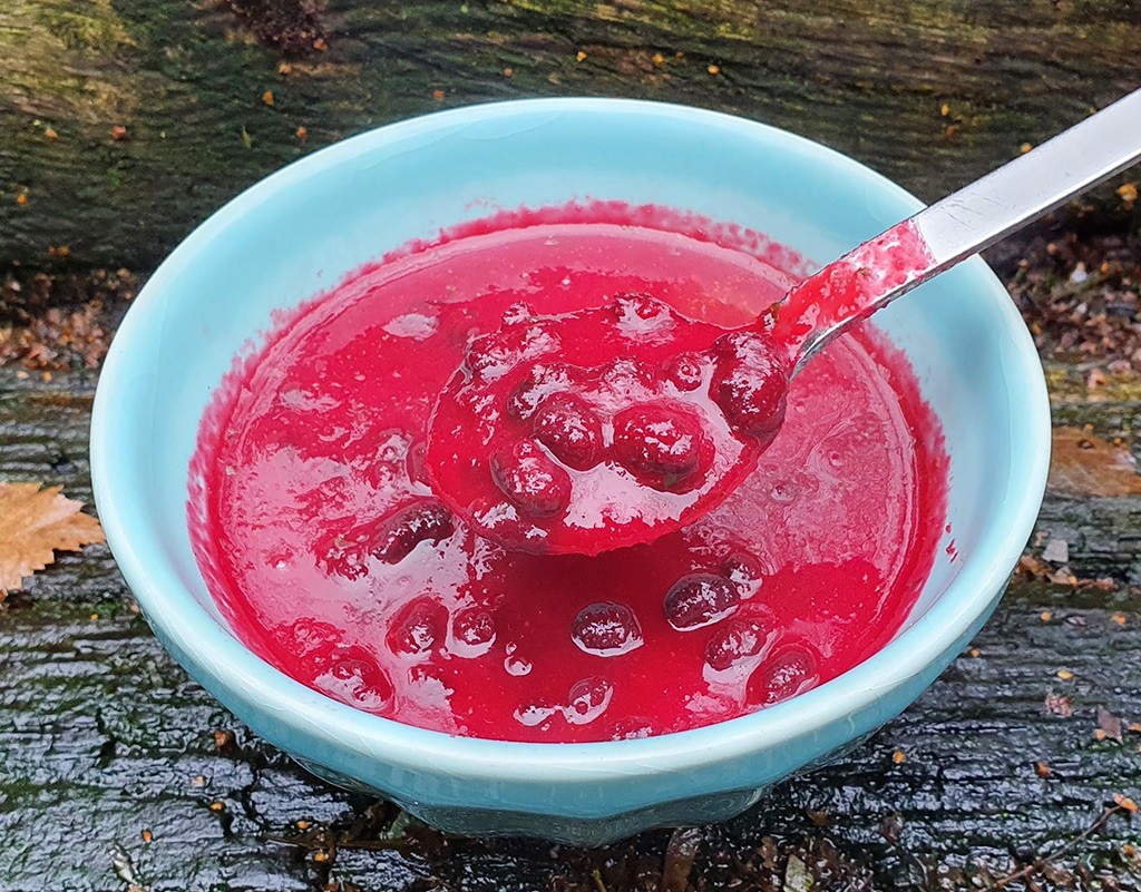 Roasted pepper and beetroot soup with black beans