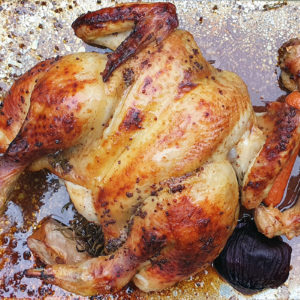 Spatchcock glazed chicken in cider