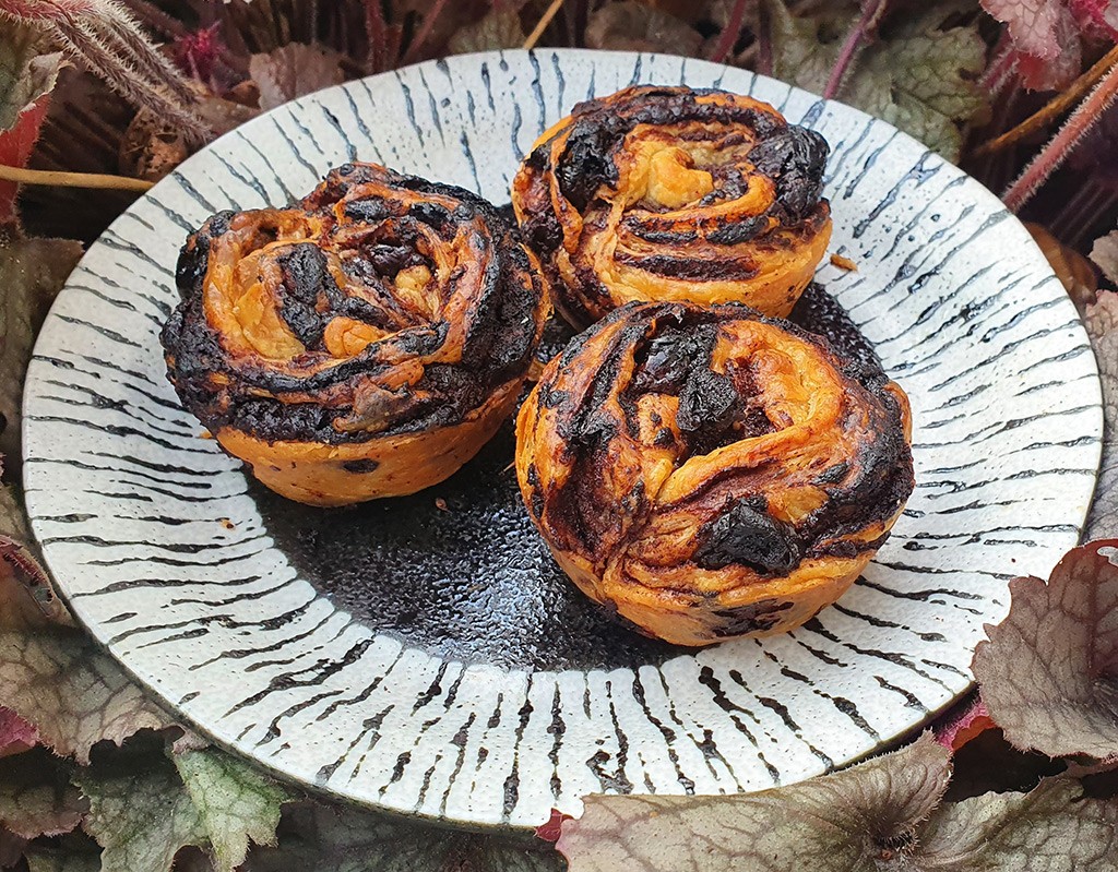 Chocolate and cherry cruffins