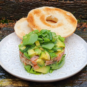 Smoked salmon with avocado