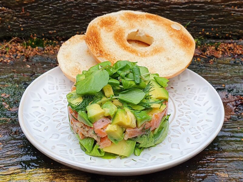 Smoked salmon with avocado