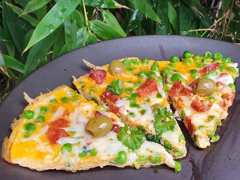 Spanish style omelette with green peas