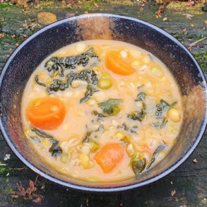 Spiced sweet potato and carrot broth