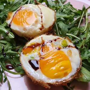 Baked sweet potato and egg nests