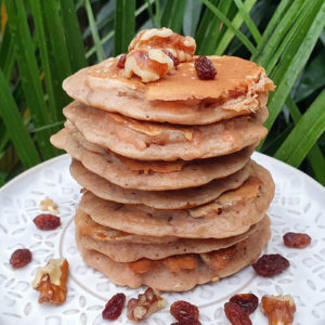 Carrot and walnut pancakes