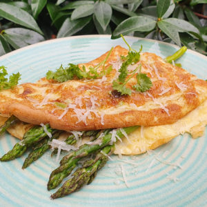 Spring omelette with asparagus