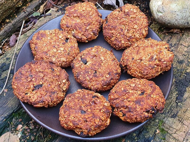 Vegan oat cookies with goji berries