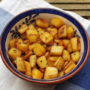 Maple and lemon glazed parsnip bites