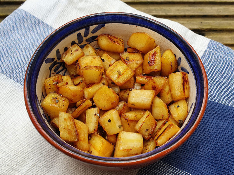 Maple and lemon glazed parsnip bites