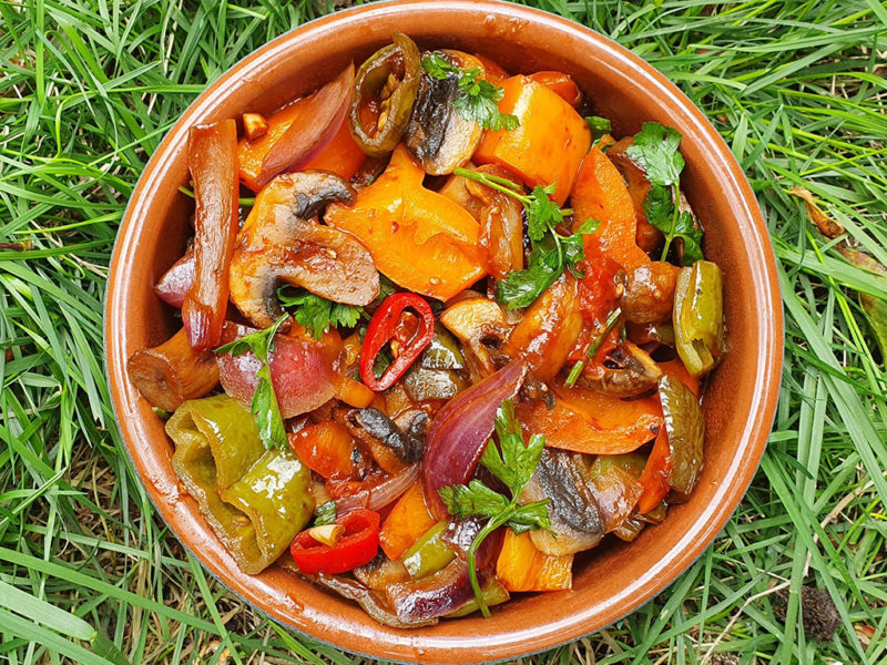 Mushroom peperonata