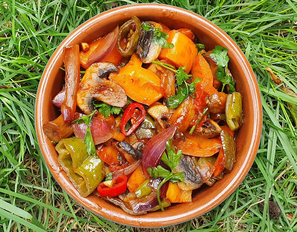 Mushroom peperonata