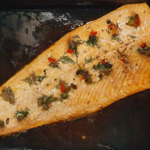 Stuffed side salmon