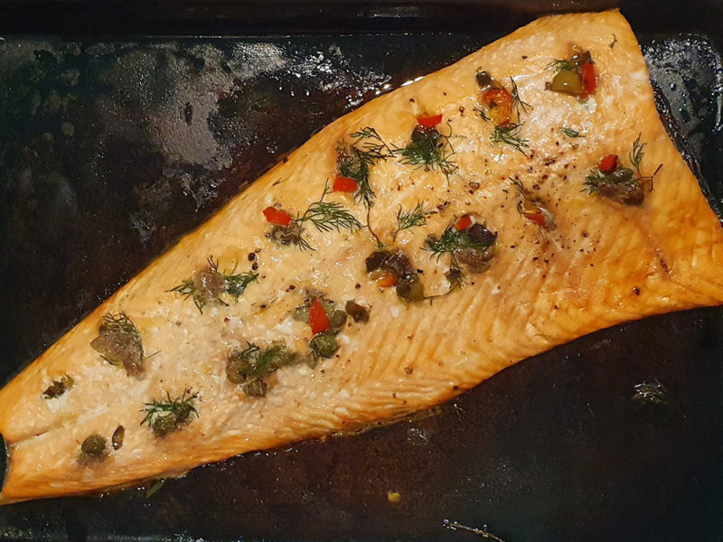 Stuffed side salmon