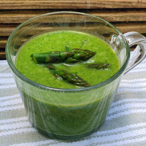 Asparagus, pea and watercress soup