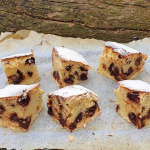 Cherry and chocolate traybake