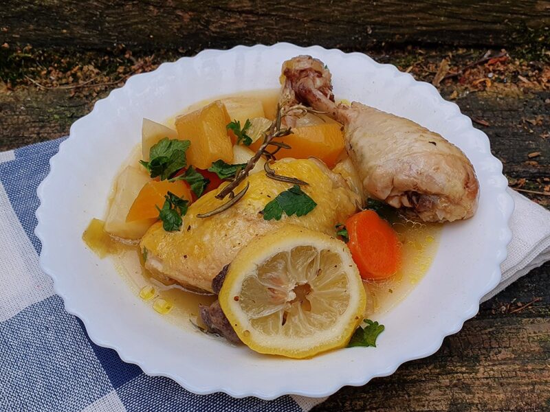 Chicken and root vegetables stew