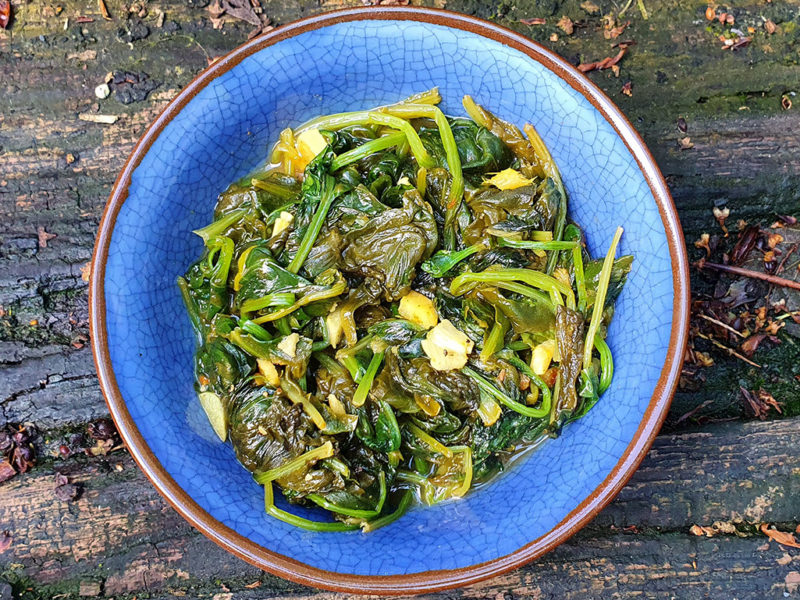 Indian spiced spinach fry