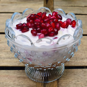 Pomegranate cheesecake pots