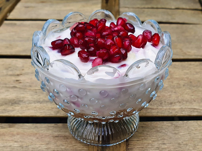 Pomegranate cheesecake pots