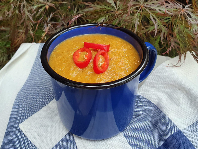 Spiced carrot, celeriac and cauliflower soup