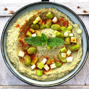 Baba ganoush with broad beans