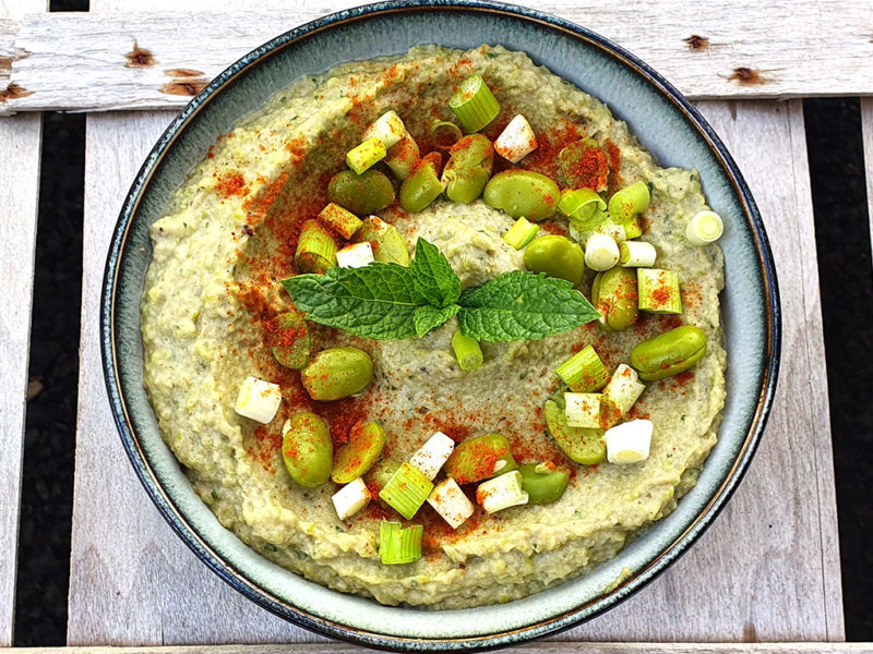 Baba ganoush with broad beans