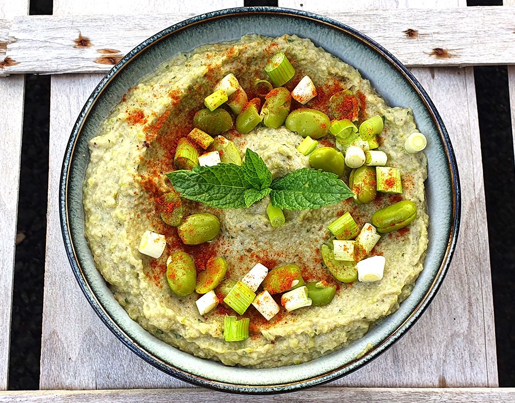 Baba ganoush with broad beans