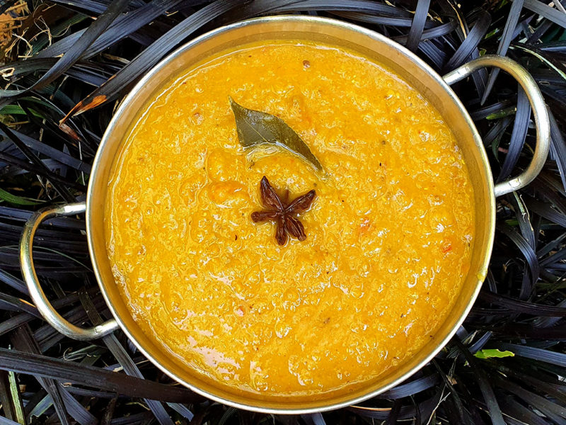 Carrot and leek dhal