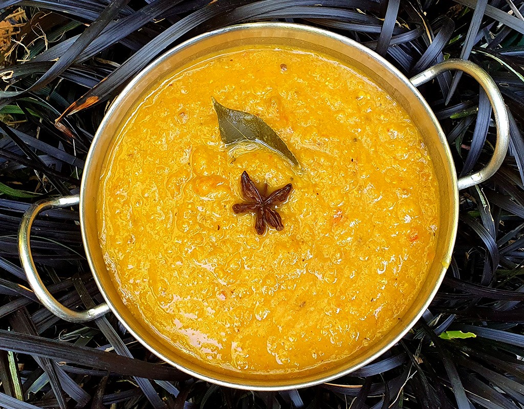 Carrot and leek dhal