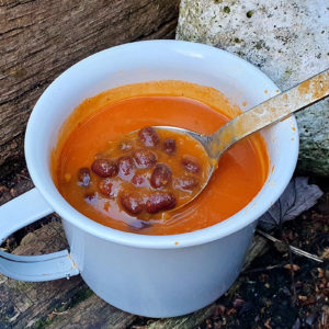 Chipotle sweet potato soup with beans