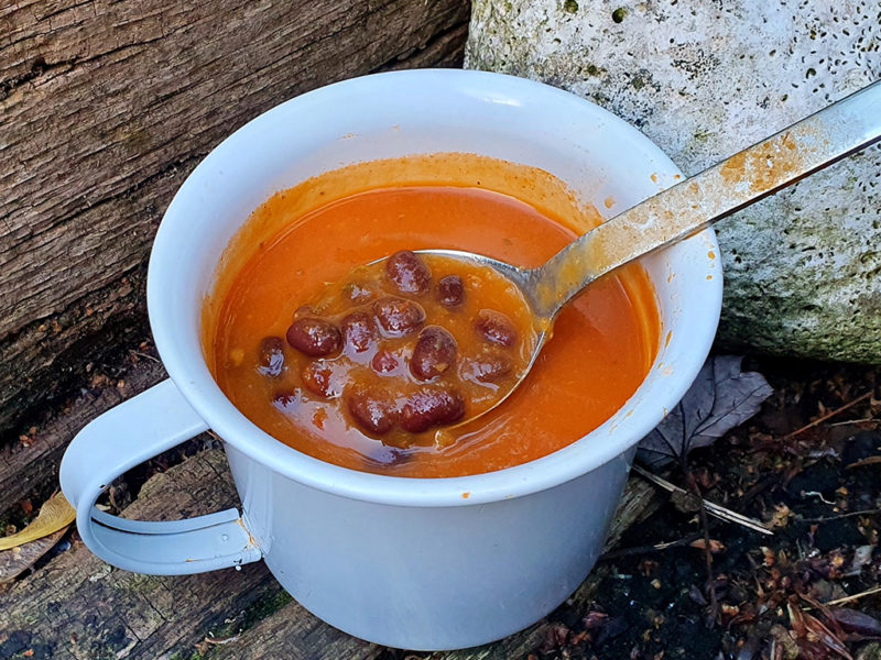 Chipotle sweet potato soup with beans