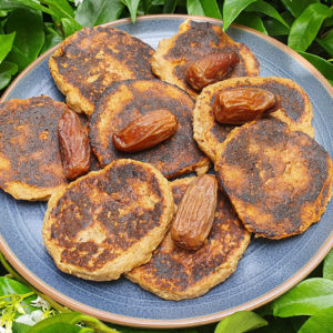 Date and walnut oat pancakes