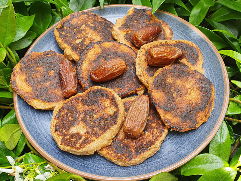 Date and walnut oat pancakes