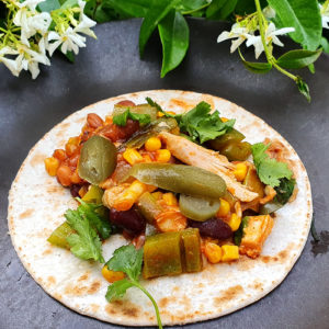 Easy chicken and beans taco