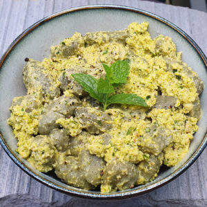 Gnocchi with broccoli and walnut pesto