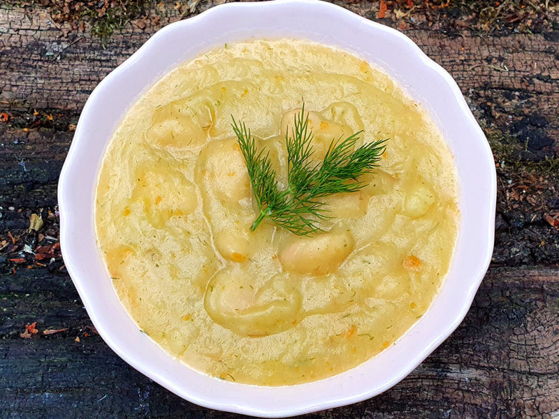 Potato and leek soup with butterbeans