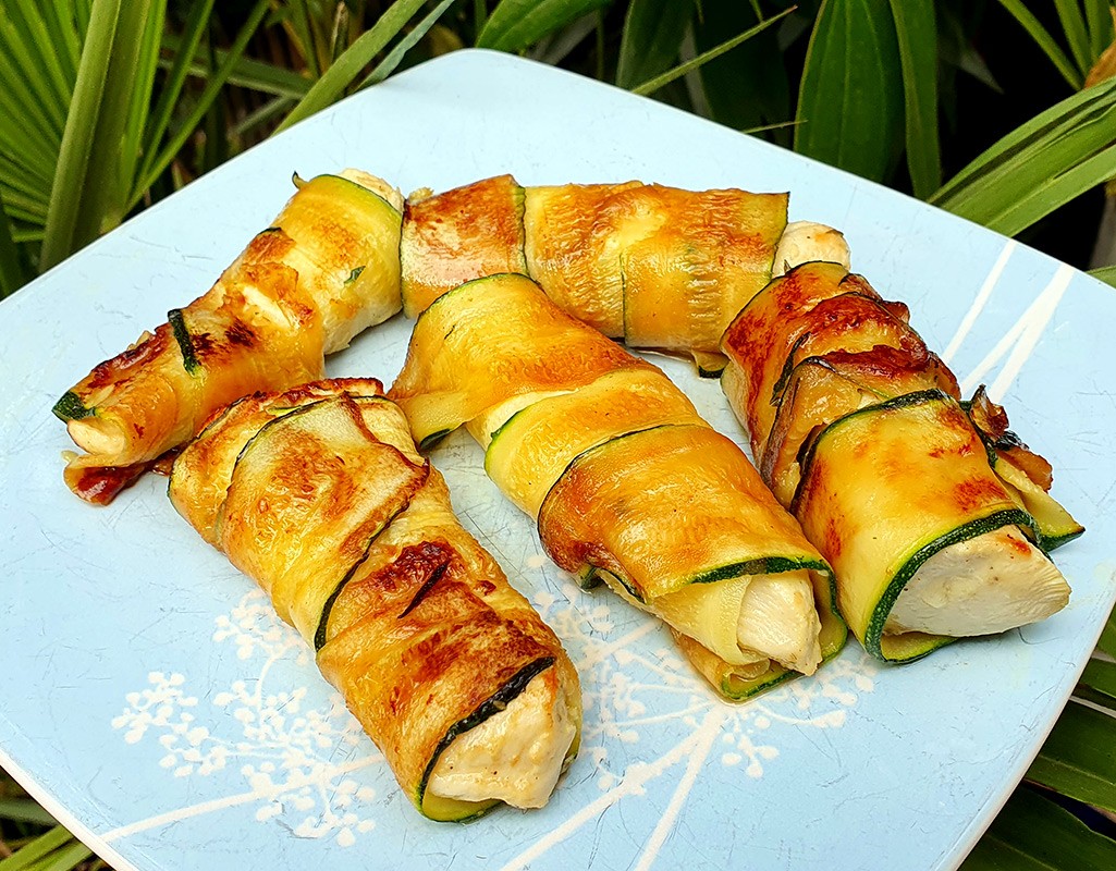 Courgette wrapped chicken breast