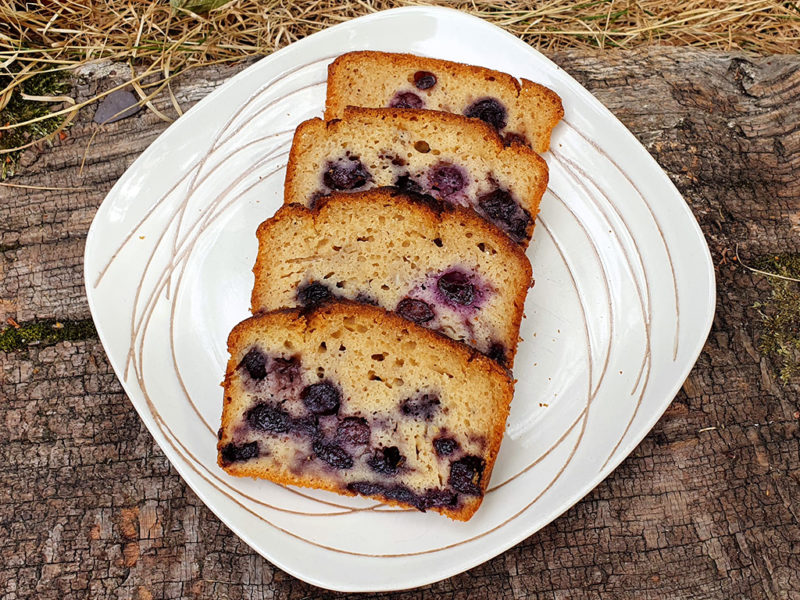 Dairy-free lemon and blueberry loaf cake