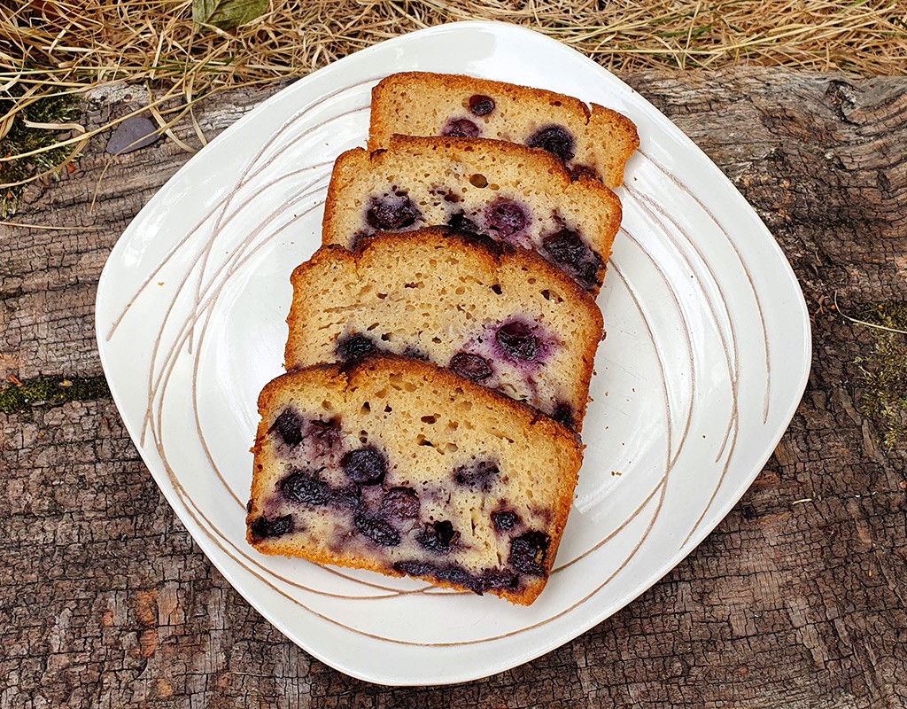 Dairy-free lemon and blueberry loaf cake