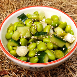 Edamame and cucumber salad