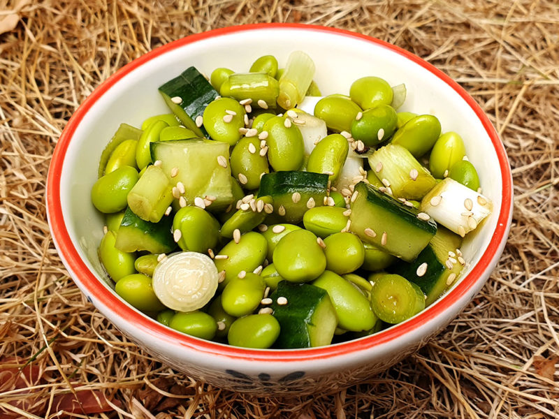 Edamame and cucumber salad